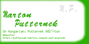 marton putternek business card